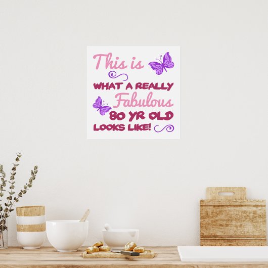 Fabulous 80. Geburtstag Poster (Küche)