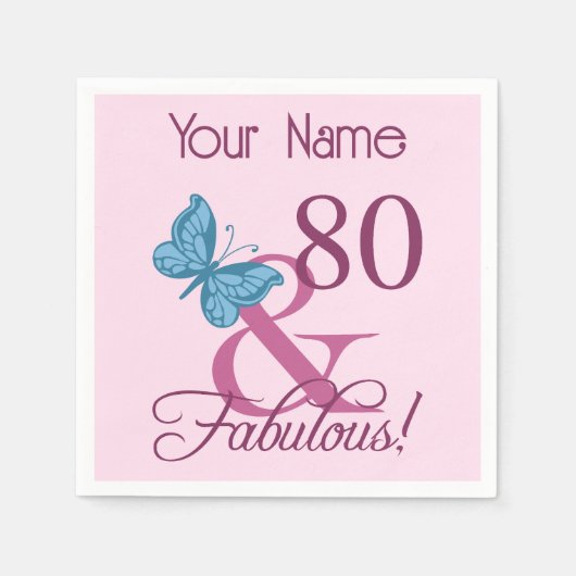 Fabulous 80. Geburtstag Serviette (Vorderseite)