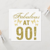 Fabulous 90. Geburtstag Karte (Vorderseite/Rückseite Beispiel)