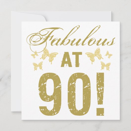 Fabulous 90. Geburtstag Karte (Vorderseite)