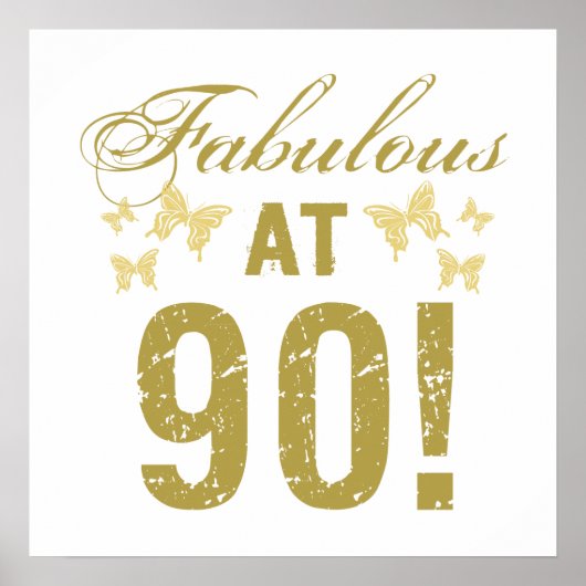 Fabulous 90. Geburtstag Poster (Vorne)