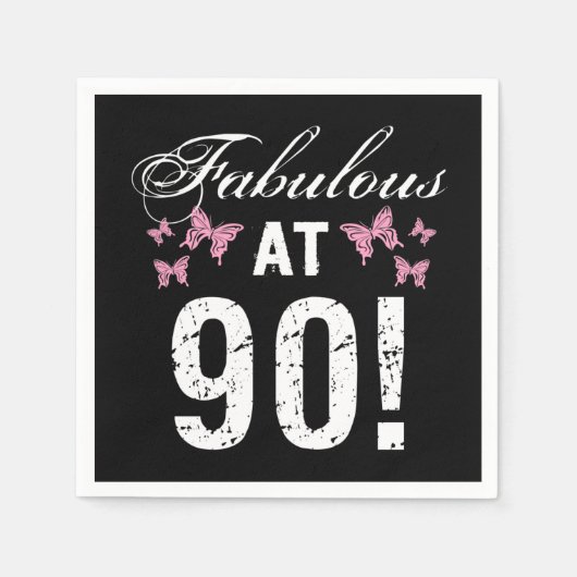 Fabulous 90. Geburtstag Serviette (Vorderseite)