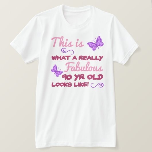 Fabulous 90. Geburtstag T-Shirt (Design vorne)