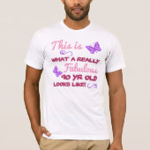 Fabulous 90. Geburtstag T-Shirt (Vorderseite)