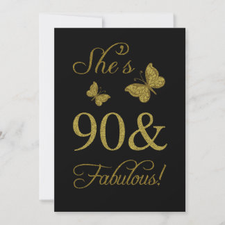 Fabulous 90. Geburtstagsparty Einladung