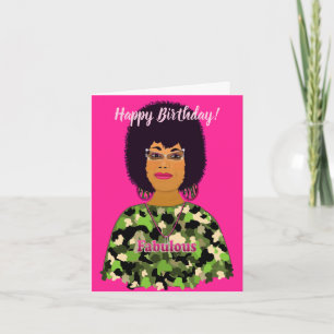 Fabulous African American Camouflage Birthday Karte