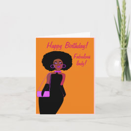 Fabulous African American Lady Birthday Card Karte