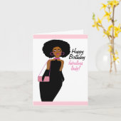 Fabulous African American Lady Birthday Karte (Gelbe Blume)