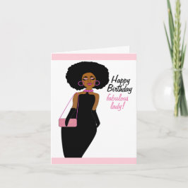 Fabulous African American Lady Birthday Karte