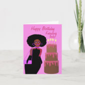 Fabulous African American Lady Birthday Karte (Vorderseite)
