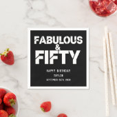 Fabulous and Fifty Birthday Bold Script Custom Serviette (Beispiel)