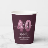Fabulous at 40! Chic 40th Celebration with Pink  Pappbecher (Rückseite)