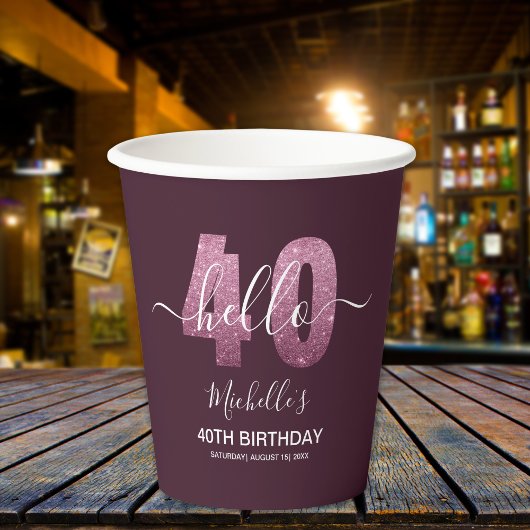 Fabulous at 40! Chic 40th Celebration with Pink  Pappbecher