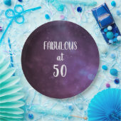 Fabulous at 50 Purple Birthday Party Paper Plates Pappteller (Party)