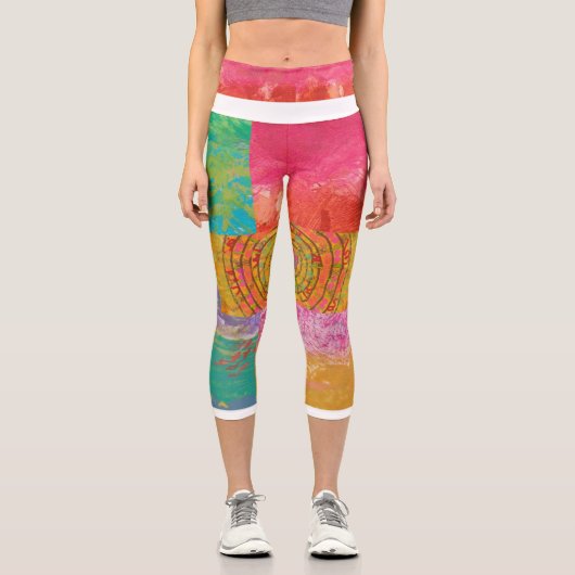Fabulous Aztec Design2 Capri Leggings (Vorderseite)