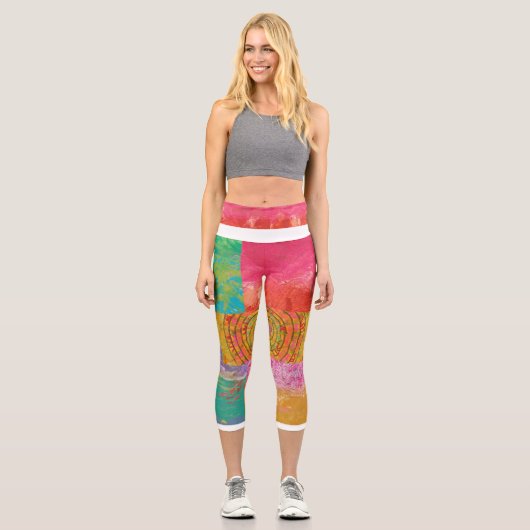 Fabulous Aztec Design2 Capri Leggings (Vorderseite)