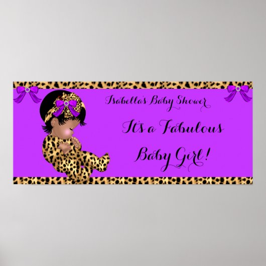 Fabulous Baby Shower Baby Niedlich Girl Leopard 3 Poster (Vorne)