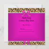 Fabulous Baby Shower Baby Niedlich Girl Leopard Pi Einladung (Rückseite)