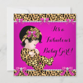 Fabulous Baby Shower Baby Niedlich Girl Leopard Pi Einladung (Vorderseite)