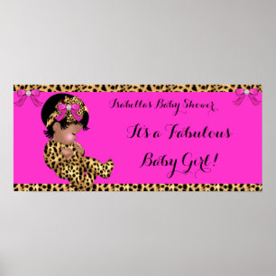 Fabulous Baby Shower Baby Niedlich Girl Leopard Pi Poster