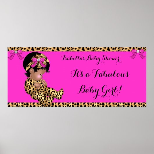 Fabulous Baby Shower Baby Niedlich Girl Leopard Pi Poster (Vorne)