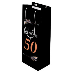 Fabulous bei 50 50. Geburtstagsparty Bohemisch Arr Geschenktüte Für Weinflaschen