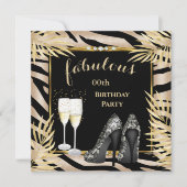 Fabulous Beige Gold Palms zebra Champagner Party Einladung (Vorderseite)