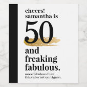 Fabulous Birthday Custom Age Funny Weinetikett (Einzelnes Label)