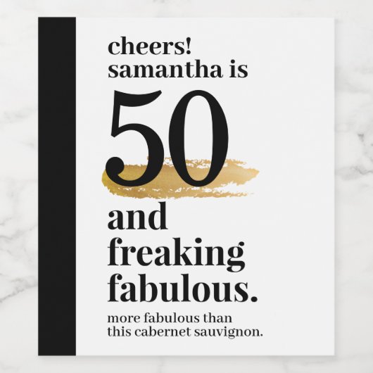 Fabulous Birthday Custom Age Funny Weinetikett (Einzelnes Label)