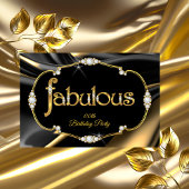 Fabulous Birthday Diamonds Gold Black Einladung