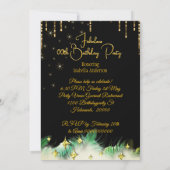 Fabulous Birthday Emerald Green Gold Creme Dress Einladung (Rückseite)