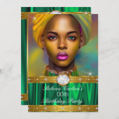 Fabulous Birthday Foto Emerald Diamonds Einladung (Vorne/Hinten)