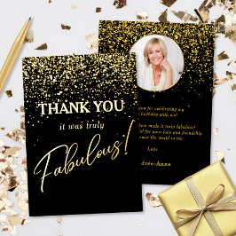 Fabulous Birthday Photo Thank You Gold Foil Card Folieneinladung