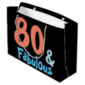 Fabulous Black Birthday Große Geschenktüte (Rückseite Schrägansicht)