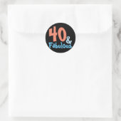 Fabulous Black Birthday Party Runder Aufkleber (Tasche)