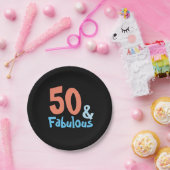 Fabulous Black Retro Birthday Party Pappteller (Party)
