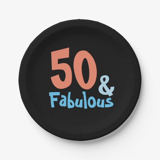 Fabulous Black Retro Birthday Party Pappteller (Vorderseite)