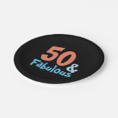 Fabulous Black Retro Birthday Party Pappteller (Schrägansicht)