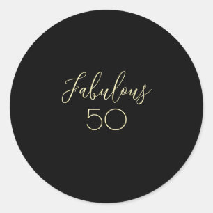 "Fabulous Black Round Sticker" Runder Aufkleber