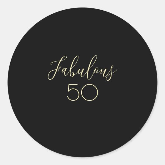"Fabulous Black Round Sticker" Runder Aufkleber (Vorderseite)
