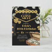 Fabulous Casino Night 40. 50. Erwachsene Geburtsta Einladung (Stehend Vorderseite)