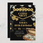 Fabulous Casino Night 40. 50. Erwachsene Geburtsta Einladung (Vorne/Hinten)
