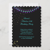 Fabulous Champagne Lila Aquamarine Geburtstagspart Einladung (Rückseite)