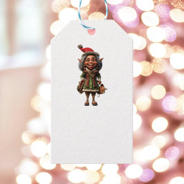 Fabulous Christmas Elf White Gift Tags Geschenkanhänger