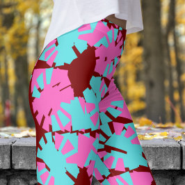 Fabulous Deep Red Phase Shift Muster Leggings