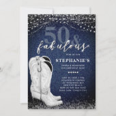 Fabulous Denim Diamonds Boot Country 50. Geburtsta Einladung (Vorderseite)