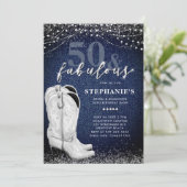 Fabulous Denim Diamonds Boot Country 50. Geburtsta Einladung (Stehend Vorderseite)