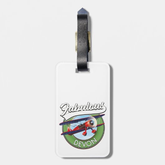 Fabulous Devon Reise Patch. Gepäckanhänger (Rückseite vertikal)