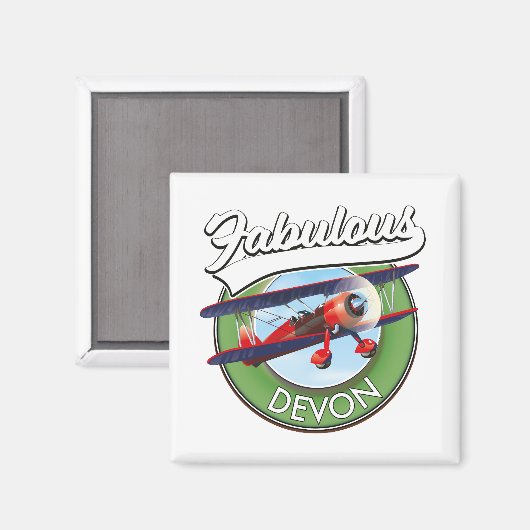 Fabulous Devon Reise Patch. Magnet (Vorderseite/Rückseite)