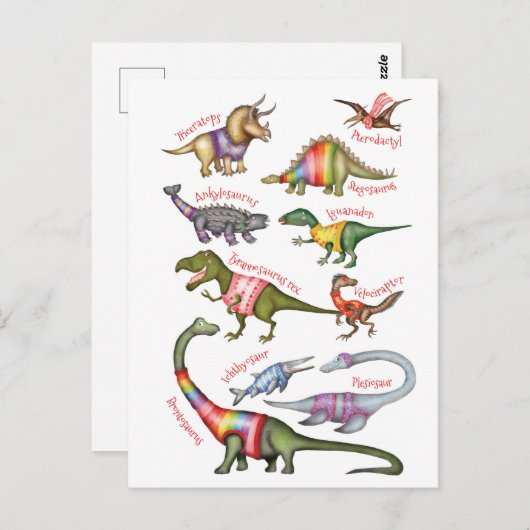 Fabulous Dinosaurier Postkarte (Vorne/Hinten)